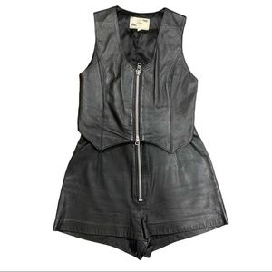 Leather Top & Shorts